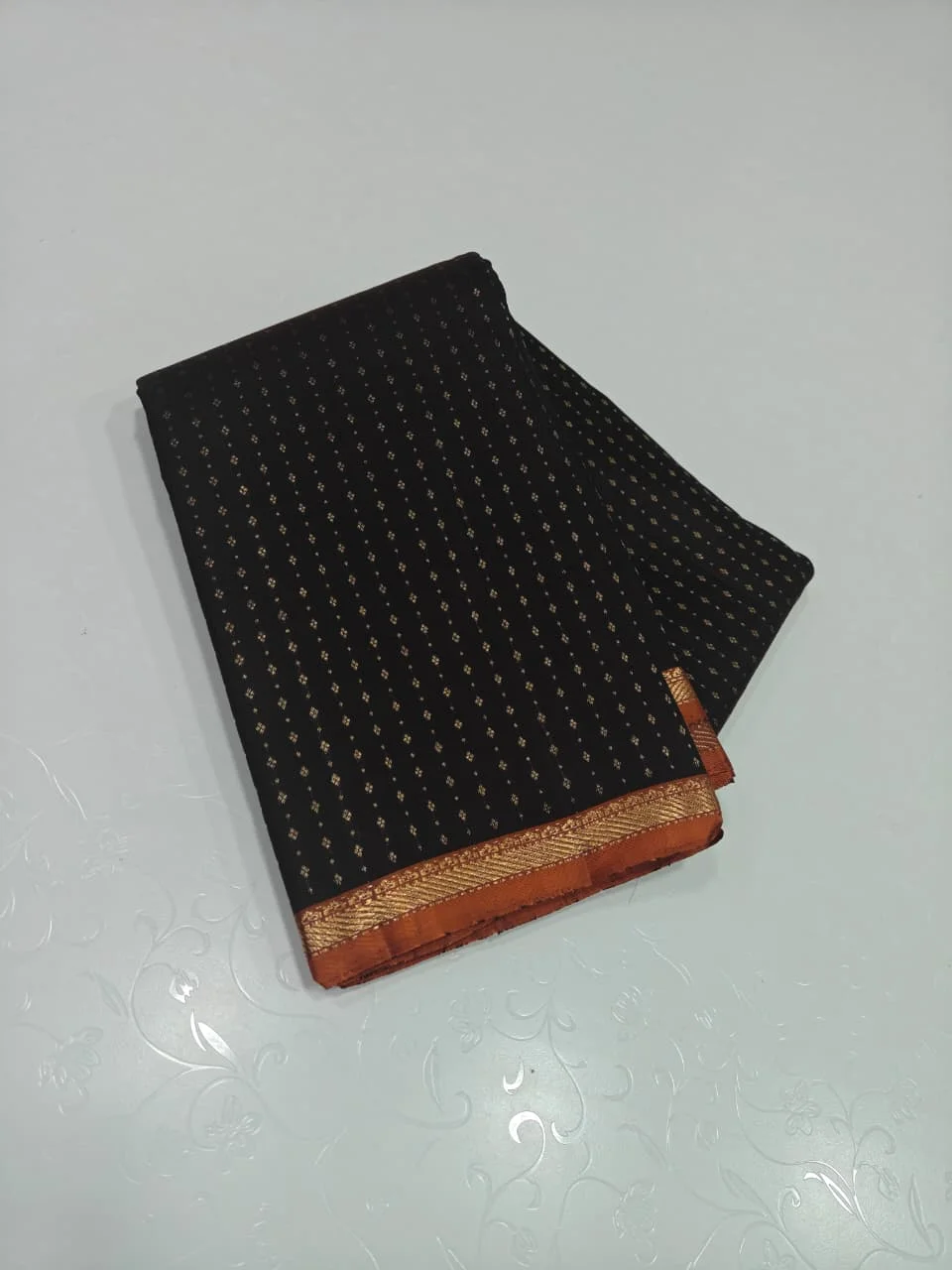 Dark Brown Kanchipuram Silk Saree